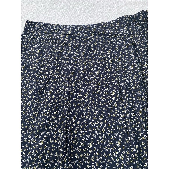 LOFT Outlet Floral Midi Skirt Navy Blue Yellow Green Size 16 NWT Flowy Boho - Picture 2 of 7